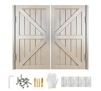 Interior Wood Swing Door, Sturdy Cafe Saloon Doors with Metal Hinges, Cowboy Swinging Door, Two-Way Open Swing Doors for Stairs Bathroom Bedroom Balcony Auto Close Bar Porch Door(Natural,W140 x H90cm)