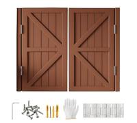 Interior Wood Swing Door, Sturdy Cafe Saloon Doors with Metal Hinges, Cowboy Swinging Door, Two-Way Open Swing Doors for Stairs Bathroom Bedroom Balcony Auto Close Bar Porch Door(Brown,W132 x H90cm)