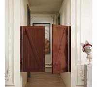 Interior Wood Swing Door with Metal Hinges, Auto Close for Kitchen Shop Counter Entrance Partition