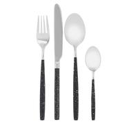 Interiors by Premier 16 Piece Black And Silver Cutlery Set