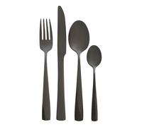 16 Piece Stainless Steel Cutlery Set, Avie Colored Cutlery Set, Luxury Cutlery Set, Modern 16 Piece Cutlery Set Premier Housewares Black One Size