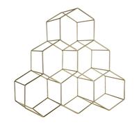 Interiors By Premier 6-Bottle Gold Finish Hexagon Wine Rack - Minimalist Iron Wire, Cupboard-Friendly Geometric Display, PF-0507571