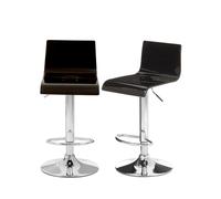 Interiors by Premier Bar Stool Adjustable Baina Acrylic Black/Chrome 2pcs