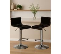 Interiors by Premier Bar Stool Adjustable Baina Acrylic Black/Chrome Set of 2