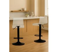 Interiors by Premier Bar Stool Adjustable Baina Acrylic Clear/Black Set of 2