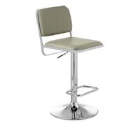 Interiors by Premier Bar Stool Adjustable Stockholm Faux Leather Oyster/Chrome