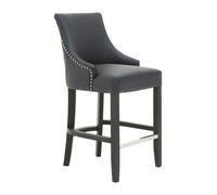 Interiors by Premier Bar Stool Kensington Townhouse Studded Faux Leather Black