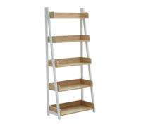 Orsina Stylish Five Tier Natural Oak Ladder Shelf Unit, Large Shelving Unit, Wooden Standing Shelves Orsina Natural