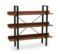 Interiors by Premier Bookcase Laxton 3 Shelves Walnut/Black Short