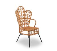 Interiors by Premier Brown Natural Rattan Scalloped Back Chair, High Back Rattan Lounge Chair, Outdoor Rattan Chair for Garden Interiors by Premier Brown One Size