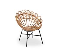 Interiors by Premier Brown Rattan Round Peacock Chair, Unique Chair with Metal Legs, Rattan Dining Chair, Rattan Outdoor Chair Interiors by Premier Brown One Size