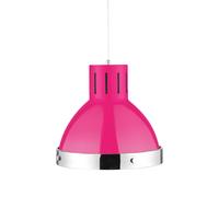 Interiors by Premier Chrome Bell Shaped Pendant Light Premier Housewares Pink One Size