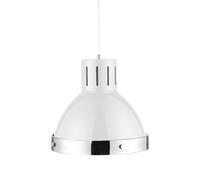 Interiors by Premier Chrome Bell Shaped Pendant Light Premier Housewares White One Size