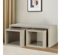 Interiors by Premier Coffee Table with Space-Saving Nesting Tables, Grey Coffee Tables, Contemporary Wooden Coffee Table Set Premier Housewares Grey One Size