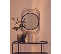 Interiors by Premier Concentric Wall Mirror, Decorative Mirror In Black Finish, Modern Art Deco Design Wall Mirror For Home Interiors by Premier Black One Size