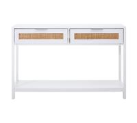 Interiors by Premier Console Table 2 Drawers Sherman White/Rattan