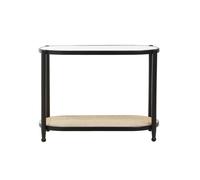 Interiors by Premier Console Table Cebu Elm Wood & Rattan Black/Natural