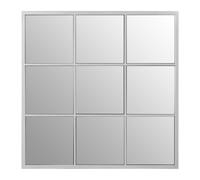 Interiors by Premier Descartes Square Design Silver Finish Frame Wall Mirror Premier Housewares Silver One Size