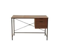 Interiors by Premier Desk Bradury 2 Drawers Walnut/Black