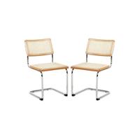 Interiors by Premier Dining Chair Cebu Elm Wood & Rattan Natural/Silver 2pcs