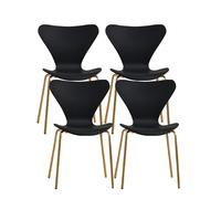 Interiors by Premier Dining Chair Laila Black/Gold Effect 4pcs
