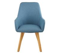 Interiors by Premier Dining Chair with Arms Stockholm Beechwood Legs Sky Blue/Natural