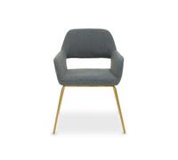 Interiors by Premier Dining Chair with Arms Stockholm Grey/Gold Effect