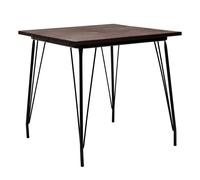 Interiors by Premier Dining Table District Square Elm Wood Walnut/Black