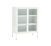 Interiors by Premier Display Cabinet Acier Metal White Short