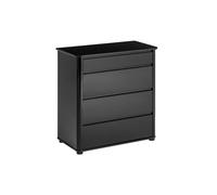 Premier Housewares Moritz Black High Gloss 4 Drawer Chest