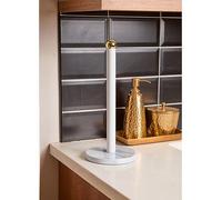 Interiors By Premier Easton White Marble Effect Kitchen Roll Holder Print