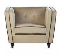 Interiors by Premier Ferris Velvet Chair Premier Housewares Beige One Size