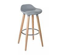 Interiors by Premier Grey Bar Stool, Space-Saving Kitchen Stool, Easy to Clean Breakfast Bar Stool, Footrest Support Bar Stool Premier Housewares Silver One Size