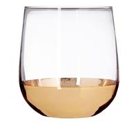 Premier Housewares Glass Tumblers Martini Glasses Hand Blown Cocktail Glasses Whisky Glasses Clear Gold Drinking Glasses Set of 4 9 x 9 x 10