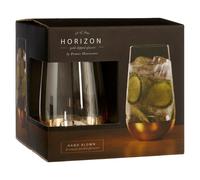 Premier Housewares Set of 4 High Ball Glasses - Clear Glass/Gold