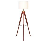 Interiors by Premier Malvern Tripod Floor Lamp With Brown Base Premier Housewares Brown One Size