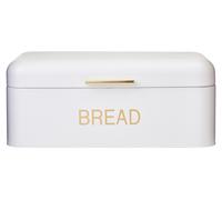 Interiors by Premier Matte Cream Bread Bin with Gold Handle, Tin Bread Storage Box for Kitchen, Large Capacity Bread Container Interiors by Premier White One Size