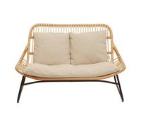 Interiors by Premier Natural Rattan Sofa, 2 Seat Rattan Sofa for Lounge, Living Room, Patio, Outdoor, Unique Cane Sofa Interiors by Premier Brown 2 Seater