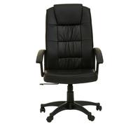 Interiors by Premier Office Chair with Arms Brent High Back Faux Leather Black