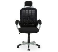 Interiors by Premier Office Chair with Arms Stratford Mesh Head Rest Black/Silver