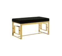 Interiors by Premier Ottoman Bench Allure Gold Finish/Black Velvet