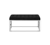 Interiors by Premier Ottoman Bench Allure Silver Finish/Black Velvet