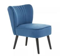 Interiors by Premier Regents Park Velvet Chair Premier Housewares Blue One Size