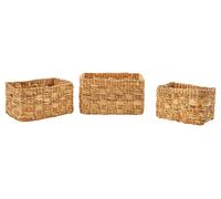 Interiors by Premier Set of 3 Water Hyacinth Natural Storage Baskets, Natural Woven Storage Baskets for Home Usage Interiors by Premier Brown One Size