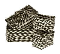 Interiors by Premier Set Of Five Black And White Woven Storage Baskets