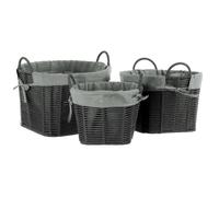 Interiors by Premier Set Of Three Lida Grey Round Storage Baskets