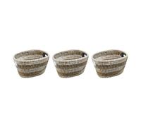 Interiors by Premier Set Of Three Oval Straw Baskets