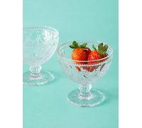 Interiors By Premier Set Of Two Fleur Clear Glass Sundae Dishes Print