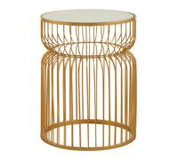 Interiors by Premier Side Table Avantis Round Gold Finish/Mirror Top