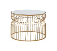 Interiors by Premier Side Table Avantis Round Gold Finish/Mirror Top Large